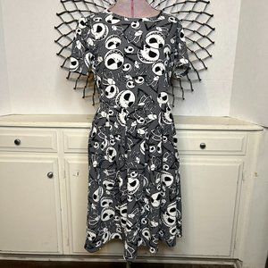 LuLaRoe Black White Amelia Dress Jack Skellington Nightmare Before Christmas